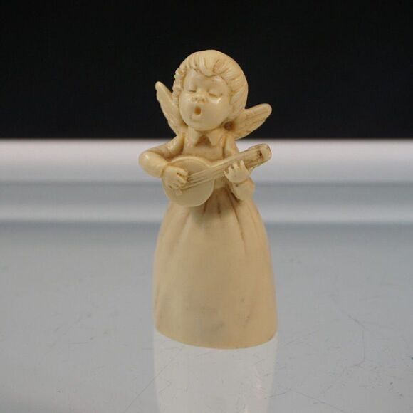 Vintage Musical Angel A Santini Classic Figure Made In Italy Sculpted Marble - Picture 1 of 8